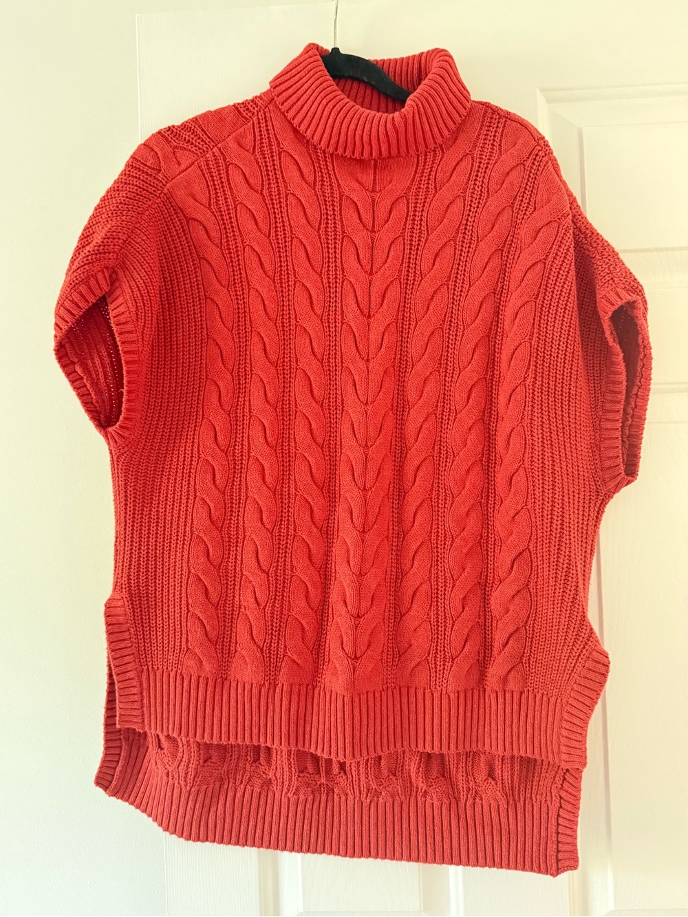 Pact organic cotton cable knit turtleneck poncho sweater women’s XS/S